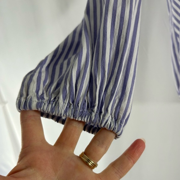 Anthropologie V Neck Wrap Look Long Sleeve Blouse XS Beautiful Embroidery - Picture 7 of 11